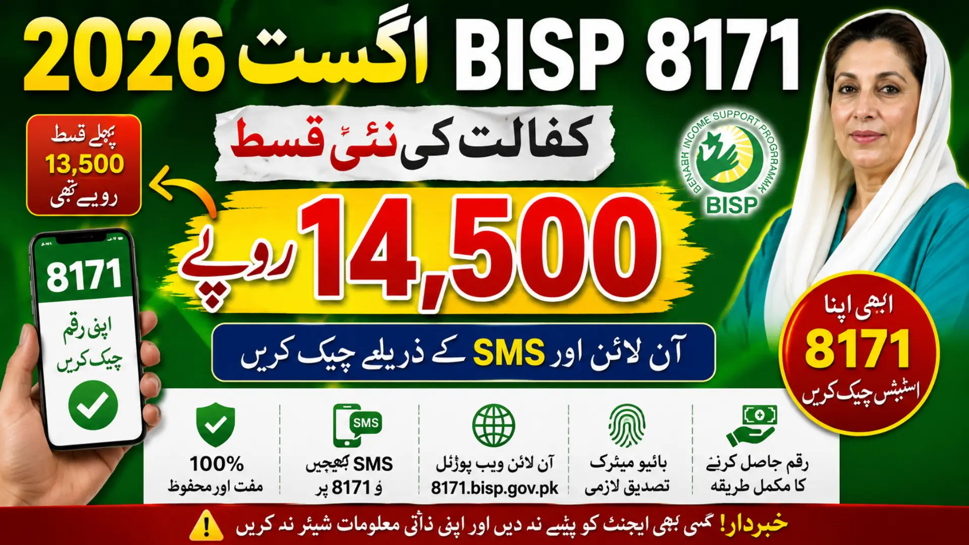 BISP 8171 august 2026: Check New Rs. 14,500 Payment Status Online